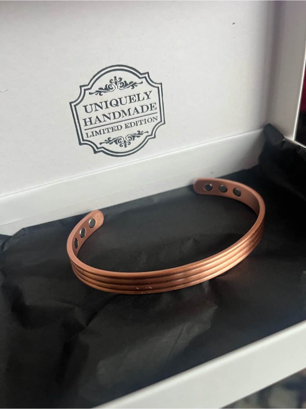Copper-Tone Magnetic Therapy Cuff Bracelet